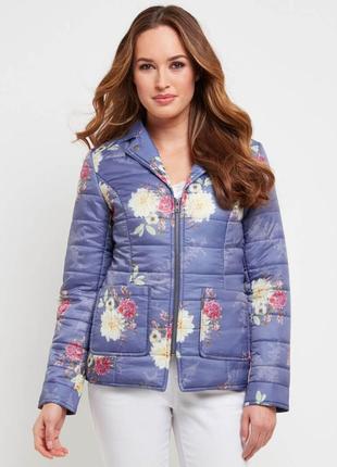 Демисезонная курточка в цветочный принт1 фото