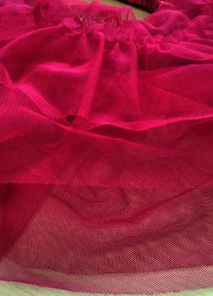 Пышная фатиновая красная юбочка юбка 4 слоя фатина3 фото