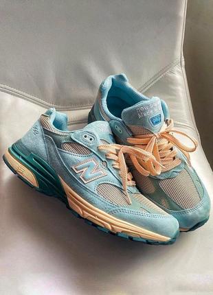 Классные женские кроссовки new balance x joe freshgoods 993 performance art sage blue голубые