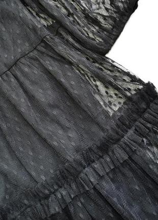 Черное сетчатое платье миди4 фото