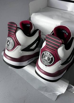 Nike air jordan 4 retro bordo psg женские кроссовки найр джордан 4 кожаные6 фото