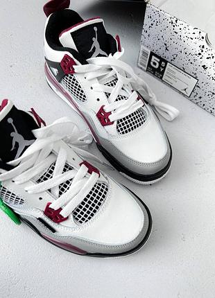 Nike air jordan 4 retro bordo psg женские кроссовки найр джордан 4 кожаные5 фото