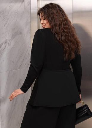 42-56р женский костюм черная белая юбка и синяя кофточка батал большие размеры мини платье полусолнце8 фото