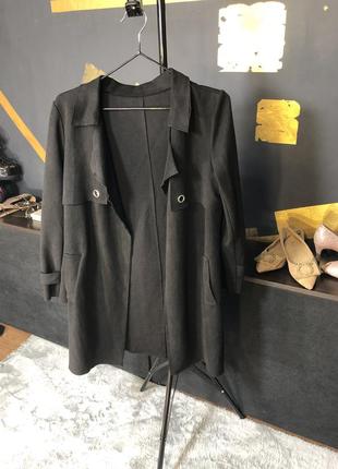 Пальто черное итальялия плащ черный кардиган черный женский1 фото