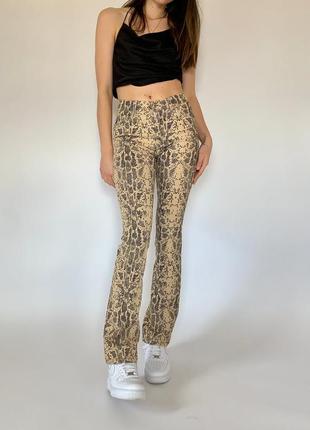 Штани vintage guess jeans snake print  women's stretch pants usa made