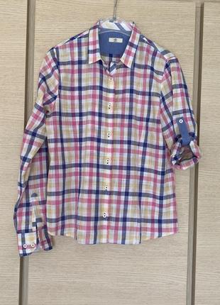 Лляна сорочка преміум класу cerruti розмір l/xl