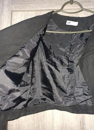 Пиджак жакет замшевый черный косуха куртка для девочки 1465 фото