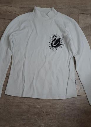 Білий утеплений гольф для дівчинки