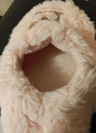 18 см тапочки детские плюшевые девочке розовые капці домашні тапки5 фото
