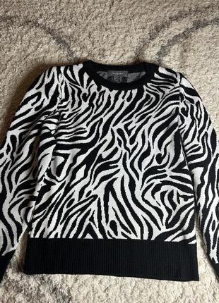 Анималистичный свитер, принт зебра7 фото