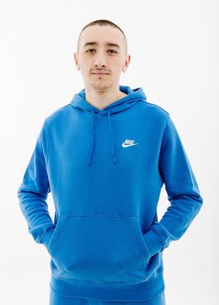 Мужское худи nike m club hoodie po bb голубой m (7dbv2654-403 m)