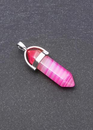 Кулон натуральный камень агат розовый