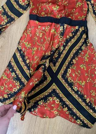 Шикарное атласное асимметричное платье zara10 фото