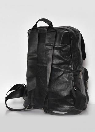 Городской рюкзак мужской рюкзак из эко кожи черный рюкзак8 фото