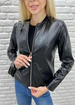 🌿демисезонная куртка-жакет из экокожи