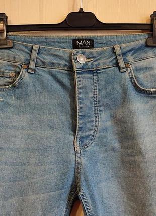 Boohoo man мужские стрейчевые зауженные рваные джинсы2 фото