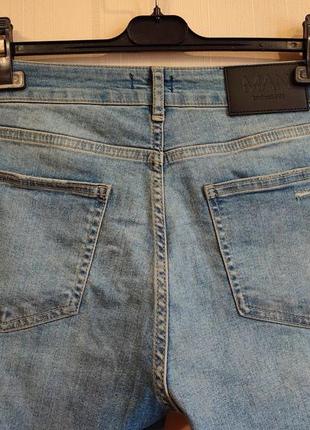 Boohoo man мужские стрейчевые зауженные рваные джинсы3 фото