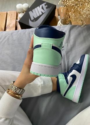 Женские кроссовки Blue jordan retro 1 high люкс качество5 фото