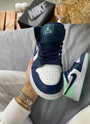 Женские кроссовки Blue jordan retro 1 high люкс качество2 фото