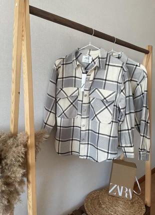 Сорочка байкова в клітинку zara