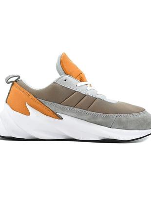 Мужские кроссовки adidas shark brown white9 фото