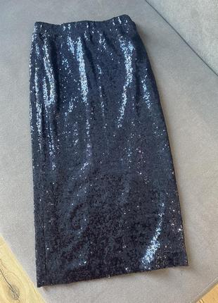 Юбка-карандаш в пайетки, тренд, новая