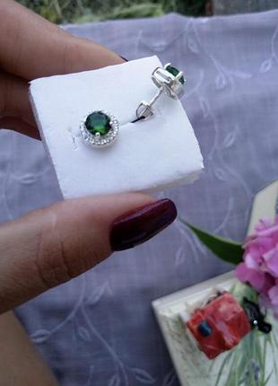 Серьги серебро 935 сережки серебряные гвоздики имп 20076