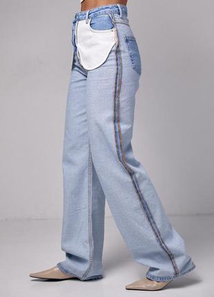 Женские джинсы с эффектом наизнанку5 фото