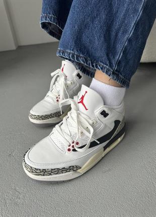 Женские кроссовки nike boots air jordan 3 retro white brown джордан белого с коричневым цветами