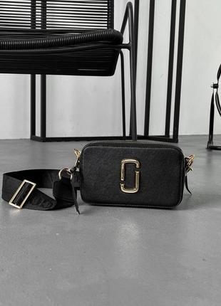 Женская сумка в стиле marc jacobs черная золотая сумочка черная2 фото