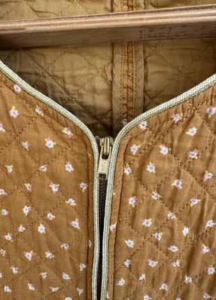 Стьобаний жакет піджак куртка легка укорочена вінтаж прованс квітковий принт s xs6 фото