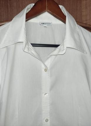 Біла котонова сорочка / блуза з запонками jjbenson7 фото