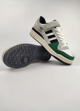 Adidas forum white green6 фото