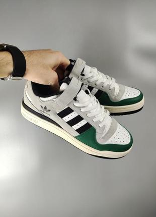 Adidas forum white green5 фото