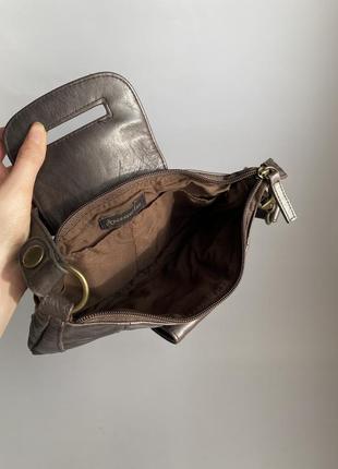 Сумка сумочка багет клатч кожа шоколад6 фото