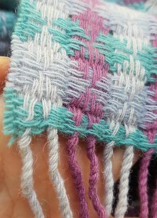 Тоненький шерстяной шарф с красивым плетением6 фото