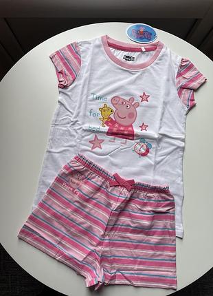 Пижама свинка пеппа на 5-6 р (110-116см) пижама, пепа, футболка, шорты