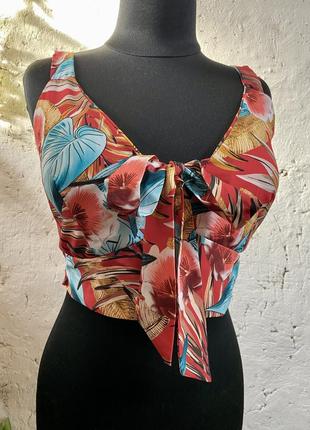 Неймовірний 🇮🇹 ііталійський атласний топ з бантом 🎀 , розмір m