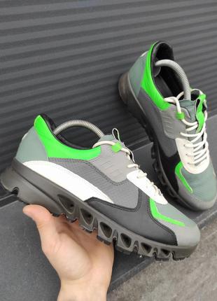 Кросівки ecco multi - vent шкіряні gore tex green leather shoes2 фото