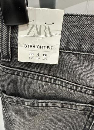 Джинсы серые zara straight fit2 фото