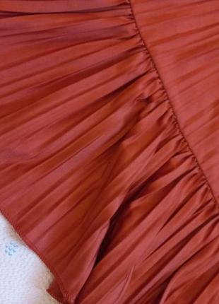 Zara легкая юбка плиссированная на лето прохладная ткань5 фото