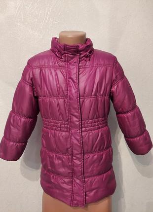 Стеганая курточка, дутая розовая удлиненая куртка
