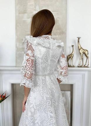 Платье с уникальным дуэтом вышивка и мелкий стеклярус4 фото