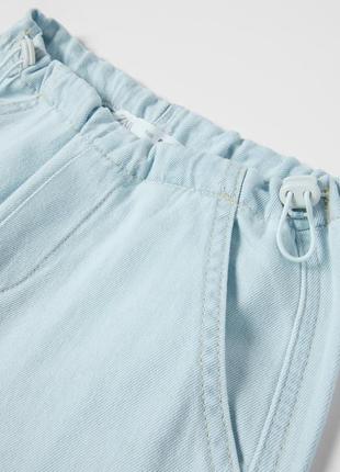 Zara джинси штани парашути карго зара на дівчинку брюки широкі джинсові легкі літні3 фото