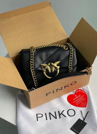 Сумка pinko baby love bag puff maxi quilt black/gold4 фото