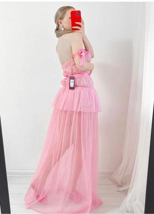 Розовые фатиновые платья6 фото