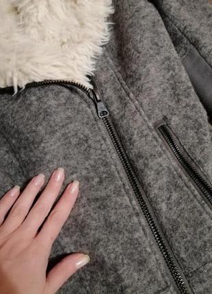 Демисезонная утепленная шерстяная куртка - косуха zara6 фото