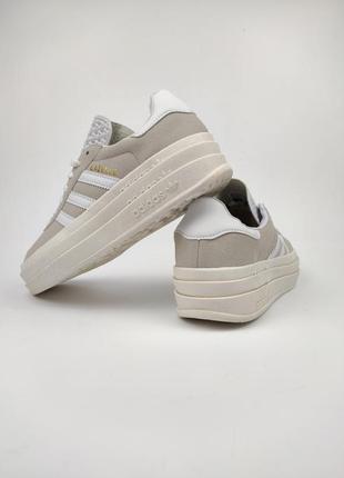 Adidas gazelle bold beige white3 фото