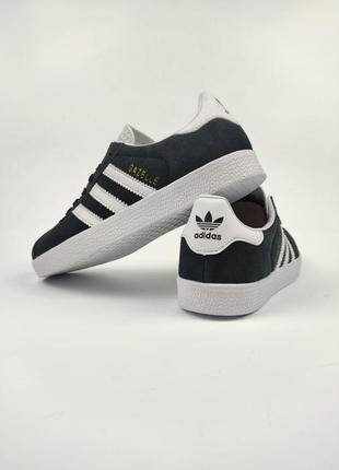 Adidas gazelle navy gray white2 фото