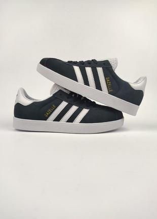 Adidas gazelle navy gray white4 фото